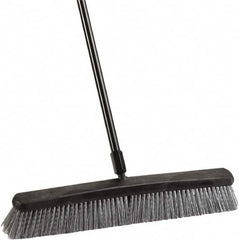 Harper Brush - 24" Rough Surface Synthetic Push Broom - 3" Bristle Length, Plastic Block, Threaded Handle Connection, Handle Included - Americas Industrial Supply