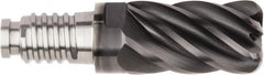Kennametal - 1" Diam, 1-1/2" LOC, 6 Flute, 0.03" Corner Radius End Mill Head - Solid Carbide, AlTiN Finish, Duo-Lock 25 Connection, Spiral Flute, 37 & 39° Helix, Centercutting - Americas Industrial Supply