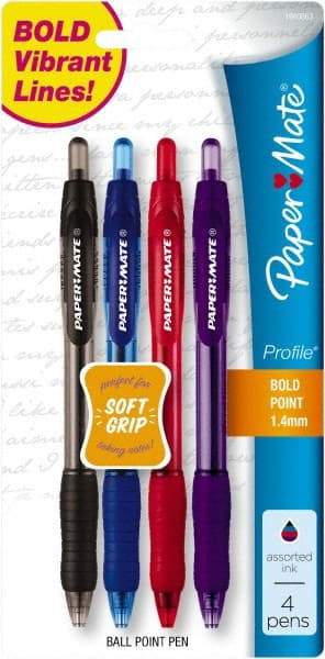 Paper Mate - 1mm Ball Point Retractable Ball Point Pen - Assorted Colors - Americas Industrial Supply