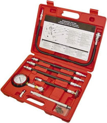 Lang - 8 Piece Dial Engine Compression Test Kit - 300 Max Pressure, 0 to 300 PSI (0 to 21 Kg/cm2) Scale - Americas Industrial Supply