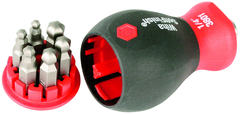 7 Piece - Stubby SoftFinish® Grip Bit Holder Set -- 1/8; 9/64; 5/32; 3/16; 7/32; & 1/4 Bits - Ball End Hex Bits - Americas Industrial Supply