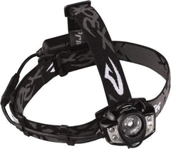 Princeton Tec - White LED Bulb, 130 Lumens, Hands-free Flashlight - Black Plastic Body, 1 3.7V Lithium-Ion Battery Included - Americas Industrial Supply