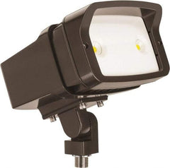 Lithonia Lighting - 120/277 Volt, 23.47 Watt, LED Floodlight Fixture - Wall Mount, 8.3" Long x 7" Wide x 6.9" High, Aluminum Housing - Americas Industrial Supply