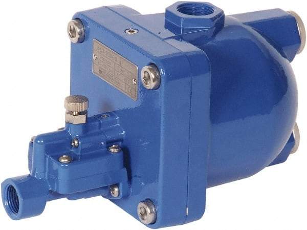 PRO-SOURCE - 1/2" Inlet, Zero Air Loss Condensate Drain Valve - 3/8" NPT Outlet, 87 to 175 psi - Americas Industrial Supply