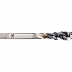OSG - M17x1.00 Metric Fine 3 Flute 6H Semi-Bottoming Spiral Flute Tap - Powdered Metal, V Finish, 100mm OAL, Right Hand Flute, Right Hand Thread, D5, Series 16500 - Americas Industrial Supply