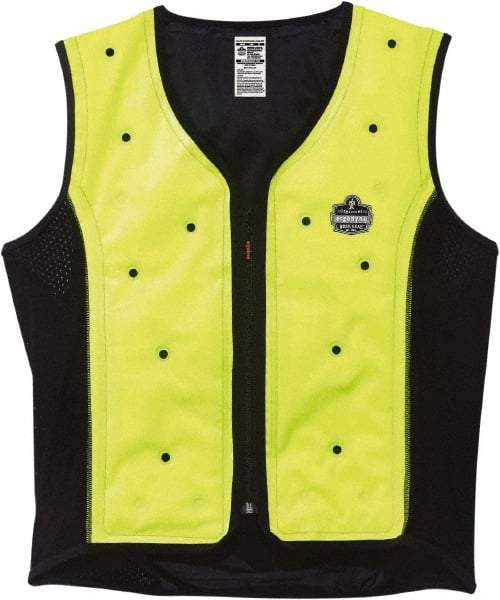 Ergodyne - Size 4XL, Lime Cooling Vest - 53 to 56" Chest, Zipper Front - Americas Industrial Supply