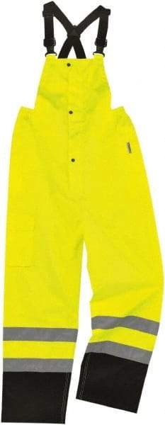 Ergodyne - Size L, Lime, Rain Bib Overall - 1 Pocket - Americas Industrial Supply