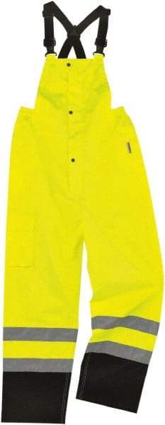 Ergodyne - Size 5XL, Lime, Rain Bib Overall - 1 Pocket - Americas Industrial Supply