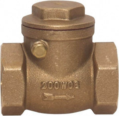 Value Collection - 1/2" Brass Check Valve - Check Swing, FNPT x FNPT, 200 WOG - Americas Industrial Supply