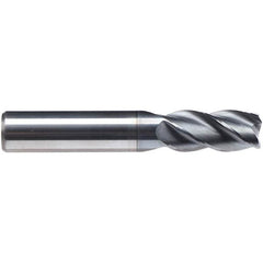 Emuge - 7/16" Diam, 1" LOC, 4 Flute Solid Carbide Roughing & Finishing End Mill - CrN Finish, 2-3/4" OAL, 7/16" Shank Diam, Cylindrical Shank, 38° Helix, Centercutting, Regular Length - Americas Industrial Supply