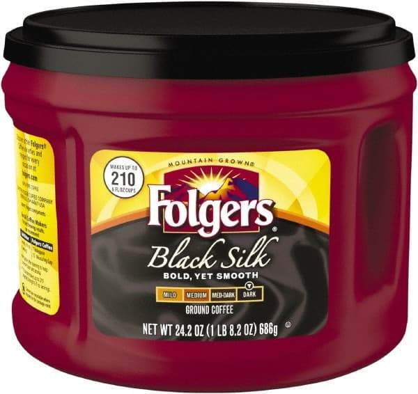 Folgers - Coffee, Black Silk, 24.2 oz Canister, 6/Carton - Americas Industrial Supply