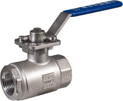 BONOMI - 3/4" Pipe, Full Port, Stainless Steel Full Port Ball Valve - 2 Piece, NPT Ends, Lever Handle, 3,000 WOG - Americas Industrial Supply