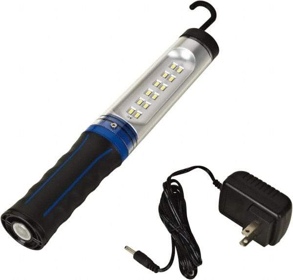 Value Collection - 12 VDC, 3 Watt, Cordless, LED Portable Handheld Work Light - 1 Head, 350 Lumens, ABS & Polycarbonate, 11-1/2" Long x 1-1/4" Wide x 1-5/8" High - Americas Industrial Supply