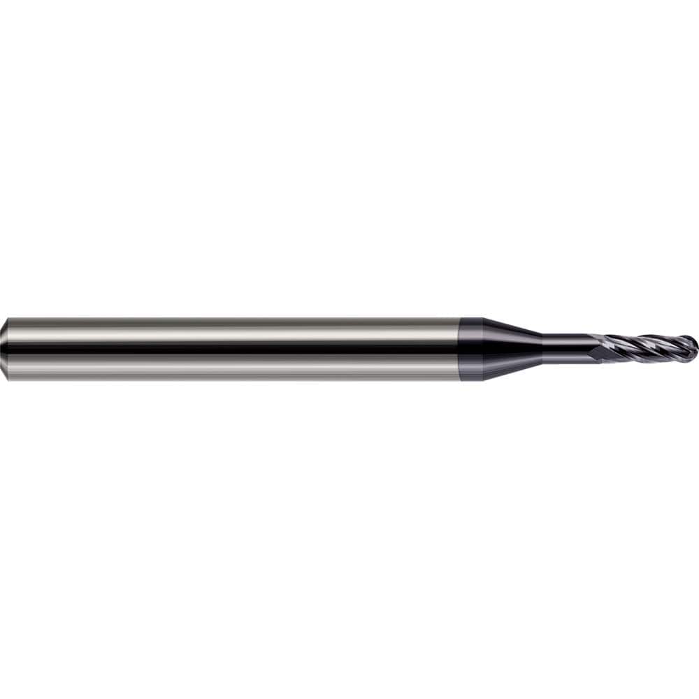 Harvey Tool - Ball End Mills; Mill Diameter (Decimal Inch): 0.0500 ; Number of Flutes: 4 ; Length of Cut (Decimal Inch): 0.1500 ; Material: Solid Carbide ; Overall Length (Inch): 1-1/2 ; Overall Length (Decimal Inch): 1.50000 - Exact Industrial Supply