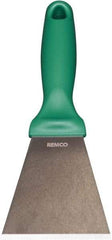 Remco - Stiff Stainless Steel Beveled Scraper - 3" Blade Width x 3-1/2" Blade Length, 5-13/32" Long Ergonomic Polypropylene Handle - Americas Industrial Supply