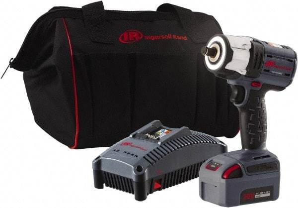 Ingersoll-Rand - 1/2" Drive 20 Volt Pistol Grip Cordless Impact Wrench & Ratchet - 2,100 RPM, 0 to 3,100 BPM, 360 Ft/Lb Torque, 1 Lithium-Ion Battery Included - Americas Industrial Supply