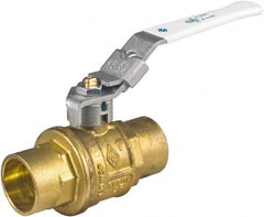 BONOMI - 1-1/4" Pipe, Full Port, Lead Free Brass Ball Valve - Exact Industrial Supply