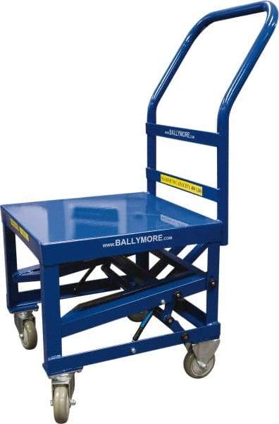 Ballymore - 400 Lb Capacity, 20" Wide x 27" Long x 42" High Mobile Cart - 1 Shelf, Steel, 2 Rigid/2 Swivel Casters - Americas Industrial Supply