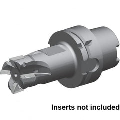 Kennametal - 40mm Cut Diam, 16mm Max Depth of Cut, 133mm OAL, Indexable Square Shoulder End Mill - ZDET16M5..721 Inserts, HSK63A Taper Shank, 0° Lead Angle, Series 5720VZ16 - Americas Industrial Supply