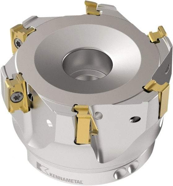 Kennametal - 1" Cut Diam, 11mm Max Depth of Cut, 2.116" OAL, Indexable Square Shoulder End Mill - LNGU110408SRGE Inserts, M12 Modular Connection, 0° Lead Angle, Through Coolant, Series Mill 4-11 - Americas Industrial Supply