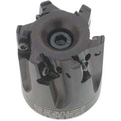 Kennametal - 6 Inserts, 1-1/2" Cut Diam, 1/2" Arbor Diam, 11mm Max Depth of Cut, Indexable Square-Shoulder Face Mill - 0° Lead Angle, 40mm High, LNGU110408SRGE Insert Compatibility, Through Coolant, Series Mill 4-11 - Americas Industrial Supply