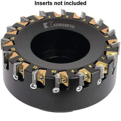 Kennametal - 12 Inserts, 100mm Cut Diam, 32mm Arbor Diam, 4.6mm Max Depth of Cut, Indexable Square-Shoulder Face Mill - 0° Lead Angle, 50mm High, KSDR100031E1W4S Insert Compatibility, Series KBDM - Americas Industrial Supply
