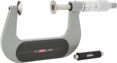 SPI - 2 to 3", Ratchet Stop Thimble, Mechanical Disc Micrometer - 0.0002" Accuracy, 0.79" Disc, 0.0001" Resolution, 0.31" Spindle Diam, Steel Face, NIST Traceability Certification Included - Americas Industrial Supply