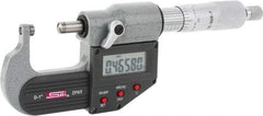 SPI - Electronic, 0 to 1" Measurement, Painted Finish Carbide Face Ball Anvil Micrometer - 0.00005" Graduation, Ratchet Stop Thimble - Americas Industrial Supply