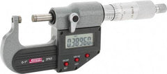 SPI - Electronic, 0 to 1" Measurement, Painted Finish Carbide Face Ball Anvil Micrometer - 0.00005" Graduation, Ratchet Stop Thimble - Americas Industrial Supply