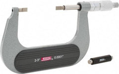 SPI - 2" to 3" Mechanical Painted Blade Micrometer - 0.0002" Accuracy, 0.03" Blade Thickness, Ratchet Stop Thimble - Americas Industrial Supply