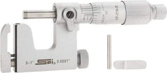 SPI - 0 to 1 Inch Range, Carbide Face, Chrome Plated Mechanical Multi Anvil Micrometer - Ratchet Stop Thimble, 0.0001" Graduation, 0.0001" Accuracy - Americas Industrial Supply