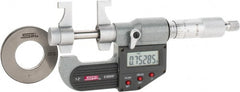 SPI - 1 to 2" Range, 0.00005" Resolution, Ratchet Stop Thimble, Electronic Inside & Tubular Micrometer - Americas Industrial Supply