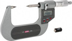 SPI - 1 to 2 Inch, Ratchet Stop, Electronic Point Micrometer - Accurate up to 0.0002 Inch, 30° Point Angle - Americas Industrial Supply