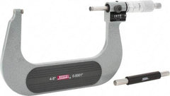 SPI - 4 to 5" Range, 0.0001" Graduation, Mechanical Outside Micrometer - Ratchet Stop Thimble, 2.76" Throat Depth, Accurate to 0.0002", Digital Counter - Americas Industrial Supply