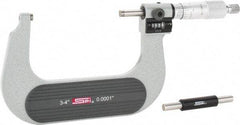 SPI - 3 to 4" Range, 0.0001" Graduation, Mechanical Outside Micrometer - Ratchet Stop Thimble, 2-1/4" Throat Depth, Accurate to 0.0002", Digital Counter - Americas Industrial Supply