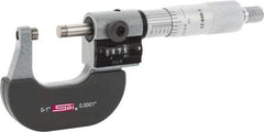SPI - 0 to 1" Range, 0.0001" Graduation, Mechanical Outside Micrometer - Ratchet Stop Thimble, 0.95" Throat Depth, Accurate to 0.0001", Digital Counter - Americas Industrial Supply