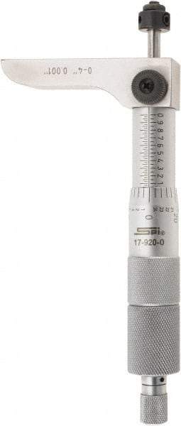 SPI - 0 to 4" Range, 4 Rod, Mechanical Depth Micrometer - Ratchet Stop Thimble, 2-1/4" Base Length, 0.001" Graduation, 4.5mm Rod Diam - Americas Industrial Supply