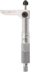 SPI - 0 to 4" Range, 4 Rod, Mechanical Depth Micrometer - Ratchet Stop Thimble, 2-1/4" Base Length, 0.001" Graduation, 4.5mm Rod Diam - Americas Industrial Supply