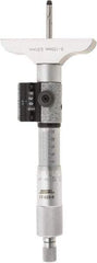 SPI - 0 to 150mm Range, 6 Rod, Mechanical Depth Micrometer - Ratchet Stop Thimble, 63mm Base Length, 0.01mm Graduation, 4.5mm Rod Diam - Americas Industrial Supply