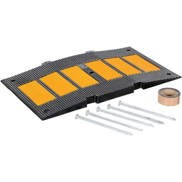 Vestil - 20-5/16" Long x 35-1/4" Wide x 2-7/16" High, Rubber Speed Hump - Black - Americas Industrial Supply