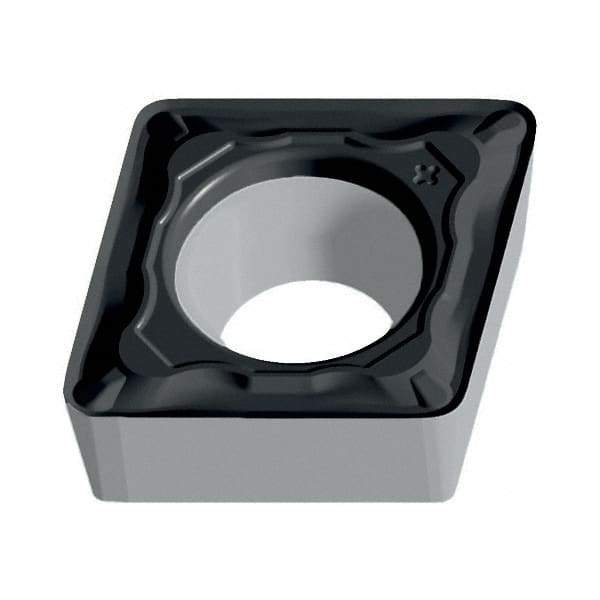 Walter - CCMT21.51 PF Grade WPP01 Carbide Turning Insert - TiCN/Al2O3/TiN Finish, 80° Diamond, 1/4" Inscr Circle, 3/32" Thick, 1/64" Corner Radius - Americas Industrial Supply