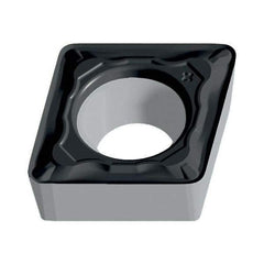 Walter - CCMT21.51 PF Grade WPP01 Carbide Turning Insert - TiCN/Al2O3/TiN Finish, 80° Diamond, 1/4" Inscr Circle, 3/32" Thick, 1/64" Corner Radius - Americas Industrial Supply