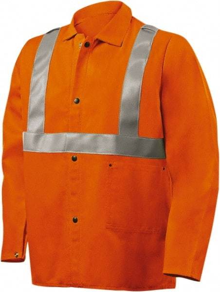 Steiner - Size XL Flame Resistant/Retardant Jacket - Orange, Cotton, Snaps Closure - Americas Industrial Supply