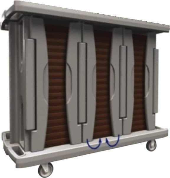 Made in USA - 67" Wide x 31-1/2" Long x 53-3/4" High Food Delivery System Cart - 6 Door, 156 Slot, Plastic, 2 Rigid/2 Swivel Casters - Americas Industrial Supply