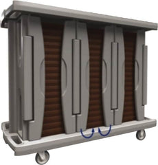 Made in USA - 67" Wide x 31-1/2" Long x 53-3/4" High Food Delivery System Cart - 6 Door, 156 Slot, Plastic, 2 Rigid/2 Swivel Casters - Americas Industrial Supply