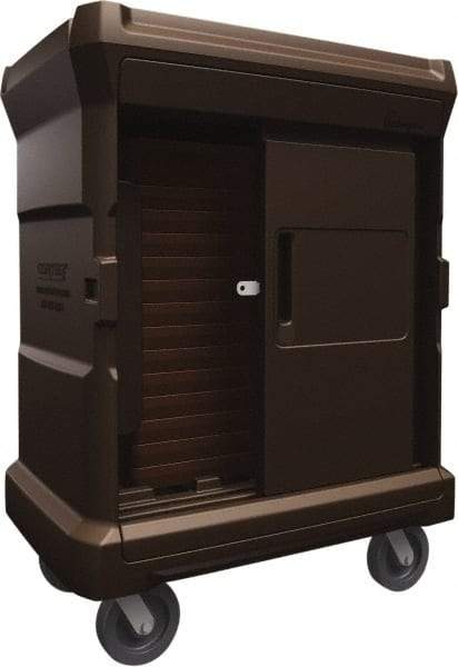 Made in USA - 42-3/4" Wide x 30" Long x 59" High Food Delivery System Cart - 2 Door, 80 Slot, Plastic, 2 Rigid/2 Swivel Casters - Americas Industrial Supply