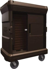 Made in USA - 42-3/4" Wide x 30" Long x 59" High Food Delivery System Cart - 2 Door, 80 Slot, Plastic, 2 Rigid/2 Swivel Casters - Americas Industrial Supply