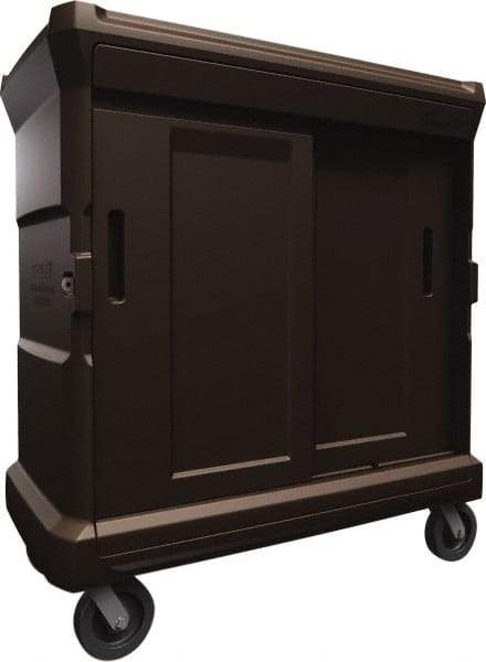 Made in USA - 56" Wide x 31" Long x 59" High Food Delivery System Cart - 2 Door, 132 Slot, Plastic, 2 Rigid/2 Swivel Casters - Americas Industrial Supply