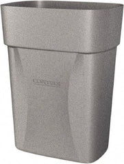 Made in USA - 14 Qt Gray Rectangle Trash Can - Polyethylene, None Graphic, Lid Not Included - Americas Industrial Supply