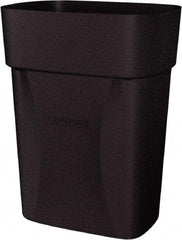 Made in USA - 14 Qt Black Rectangle Trash Can - Polyethylene, None Graphic, Lid Not Included - Americas Industrial Supply